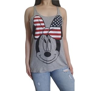 Disney Minnie Mouse American Flag Bow Tank Top